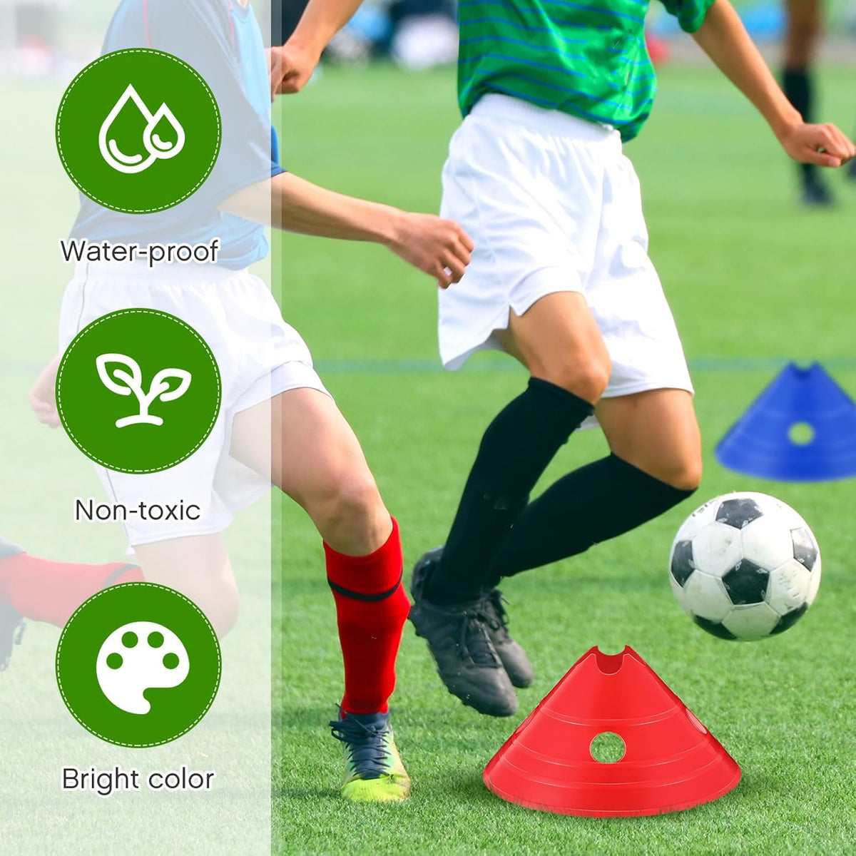 ShinyRelief Jumbo Disc Cones Jumbo Soccer Cones with Mesh Bag Giant Large Agility for Soccer Training Adult Sports