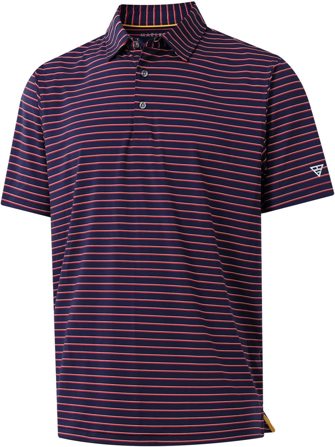 Rouen Mens Polo Shirts Short Sleeve Dry Fit Performance Moisture Wicking Causal Striped Polo Collared Golf Shirts for Men