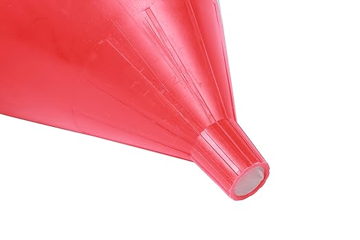 WirthCo 32006 Funnel King Red Polyethylene Funnel with Screen/Strainer, Funnel for Oil, Fuel, Gas, and Automotive, Large 6-quart Capacity