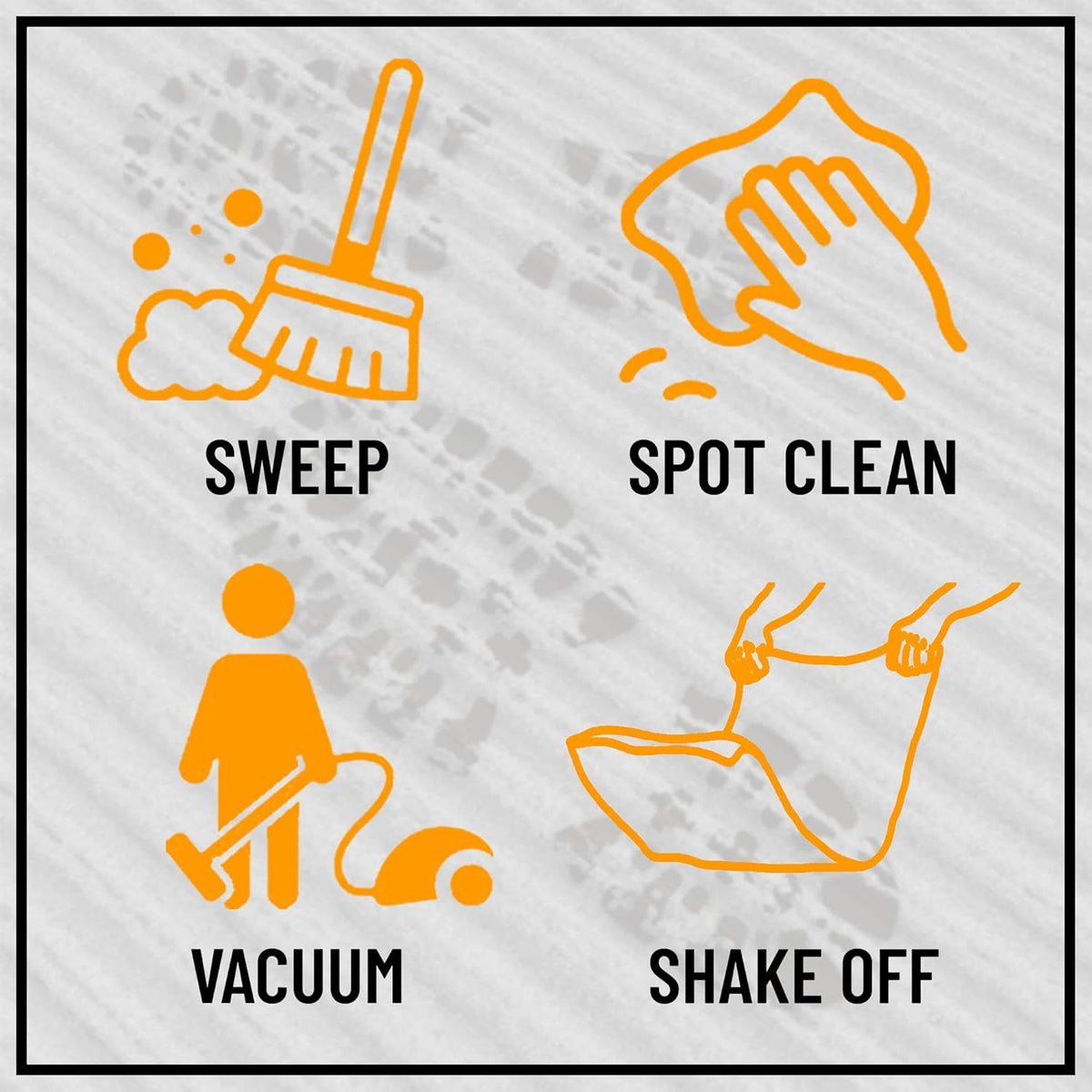 Ottomanson 2' x 27' Hallway Runner with Scraper Pile Extra Durable Non-Slip Rug Mat for Indoor & Outdoor Use - Ideal for Kitchen, Entryway, Patio & Garage - High-Traffic Carpet, Black