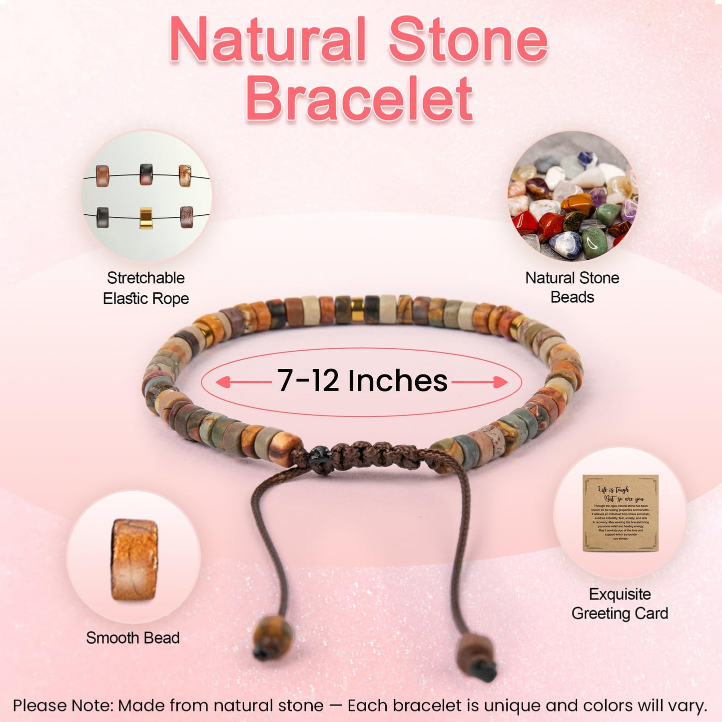 ZOKCC Aunt Gifts Bracelets for Women Healing Natural Stone Beads Bracelets - Inspirational Mothers Day Christmas Birthday Gifts for Aunt from Niece