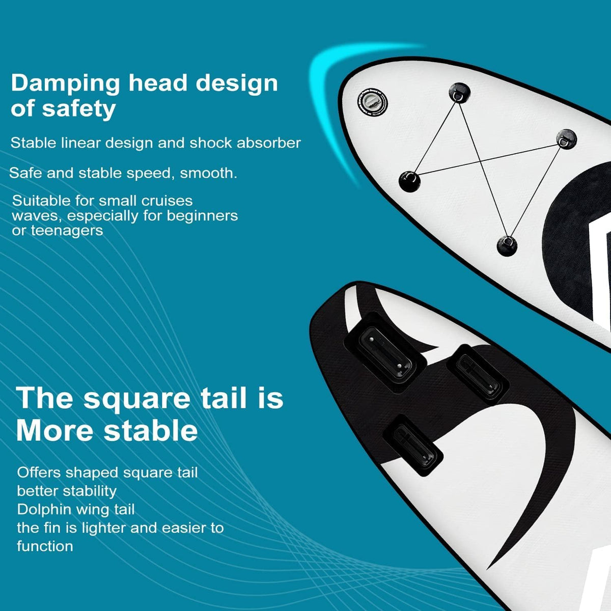 Inflatable Stand Up Paddle Board 10‘x30‘‘- Ultra-Light SUP with Backpack, Pump, Paddle, Coil Leash, 3 Fins, Repair Kit, Stable Design, Non-Slip EVA Deck for Adults & Youth