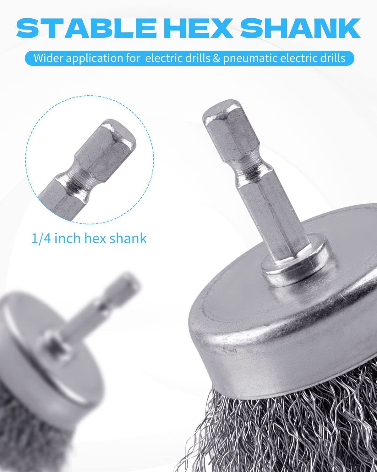 30 Pack Carbon Steel Wire Wheel Brush, Rocaris Cup Brush, Wheel Brush, Pen Brush Set with 1/4-Inch Hex Shank for Rust Removal, Corrosion and Scrub Surfaces