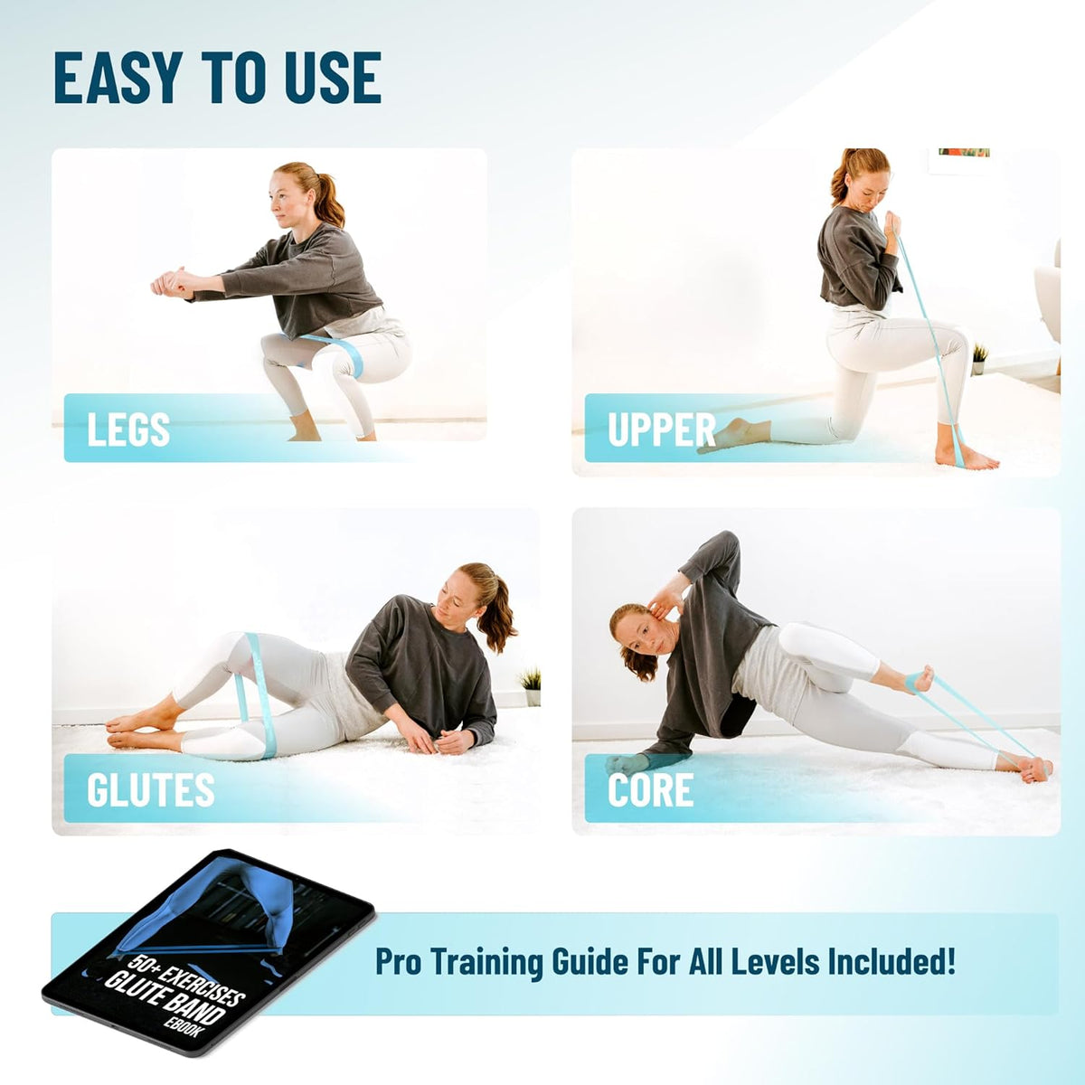 Latex Mini Resistance Bands Sets for Trainers, Bootcamp, Gym for Men and Women in Fun Colors - Ebook, Videos and Workout Chart Included by Iron Core Fitness