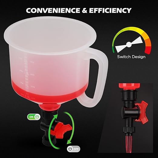 22-Piece No-Spill Coolant Filling Funnel Kit and Siphon Hose Pump, Radiator Coolant Filling Spill-Proof Funnel Kit with Adapters, Extensions, PVC Hose, Engine Oil Funnels, Towel for Universal Vehicle