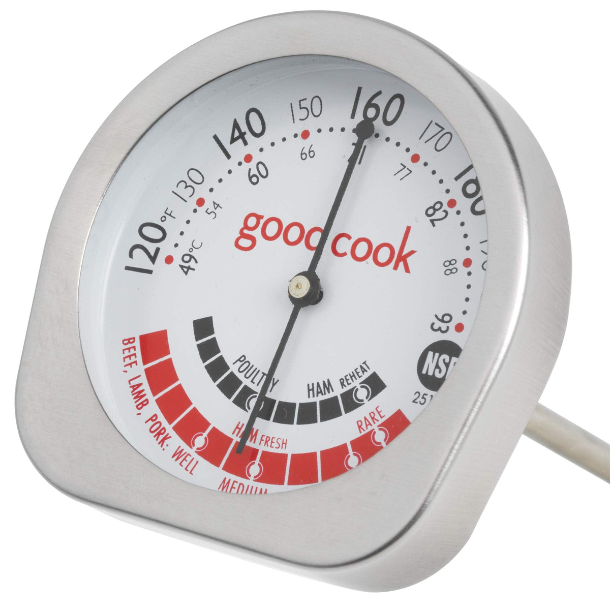 GoodCook Everyday Meat Thermometer with Bi-directional Dial for Meat Type Doneness