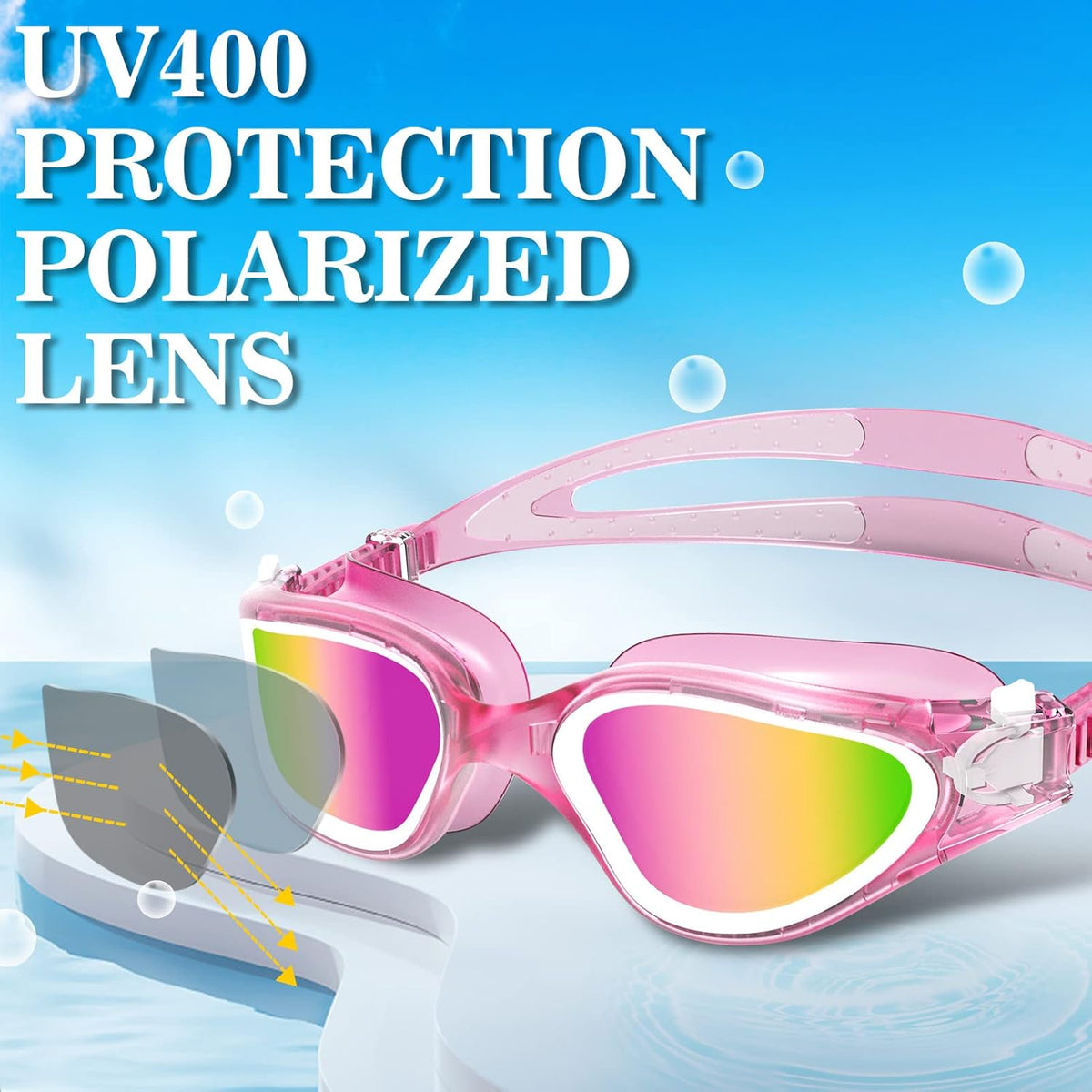 WIN.MAX Polarized Swimming Goggles Swim Pool Goggles Anti Fog Anti UV No Leakage Clear Vision for Men Women Adults Teenagers