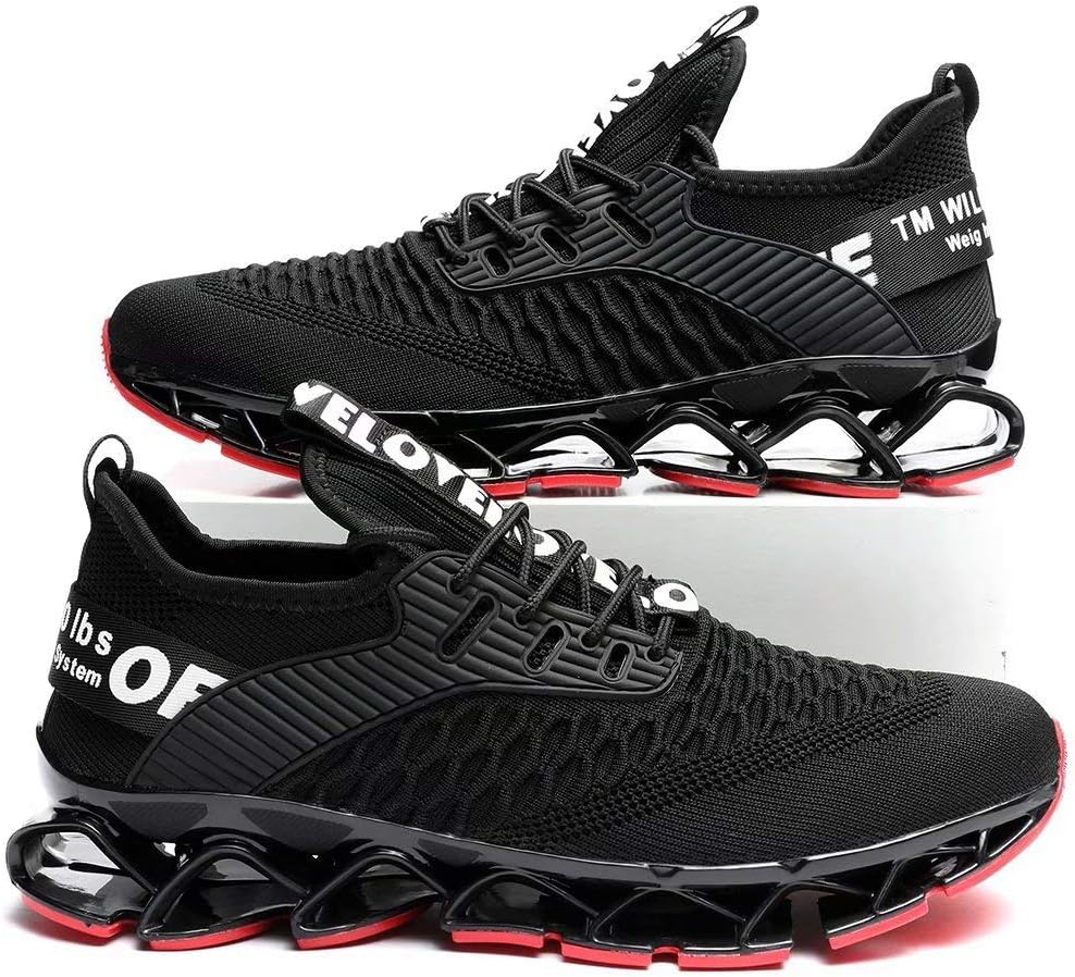 Vooncosir Men's Fashion Sneakers Breathable Mesh Running Shoes Blade Non Slip Soft Sole Casual Athletic Walking Shoes