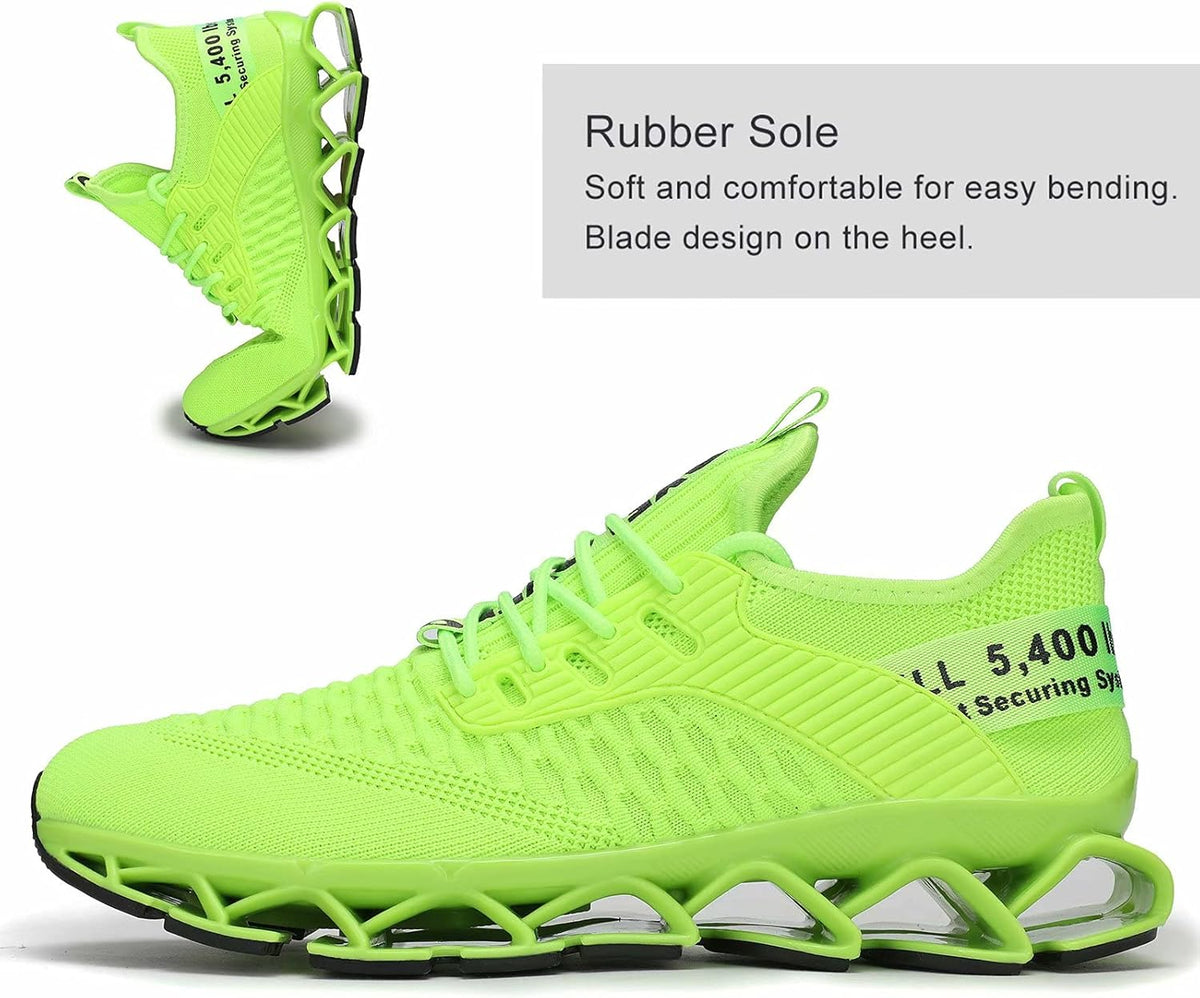 Vooncosir Men's Fashion Sneakers Breathable Mesh Running Shoes Blade Non Slip Soft Sole Casual Athletic Walking Shoes