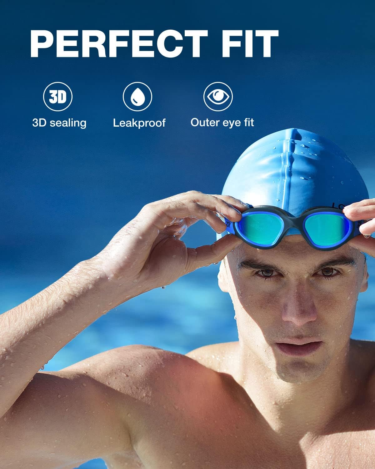 ZIONOR G1 Polarized Swimming Goggles for Unisex Adult Women Anti Fog 100% Anti UV Diving Goggles