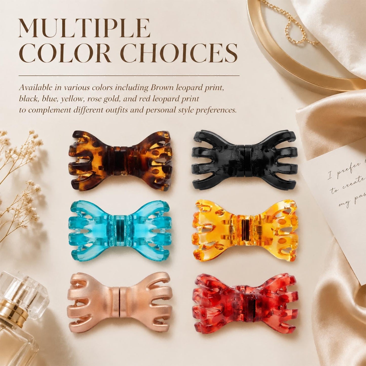 ASTRULUME 2Pcs Magnetic Hair Clips, Strong Hold No-Slip Styling Clips for Layered Styles, Half-Updos and Braids, Seamless 2-in-1 Clavicle Design, Multiple Colors(Brown Leopard Print)