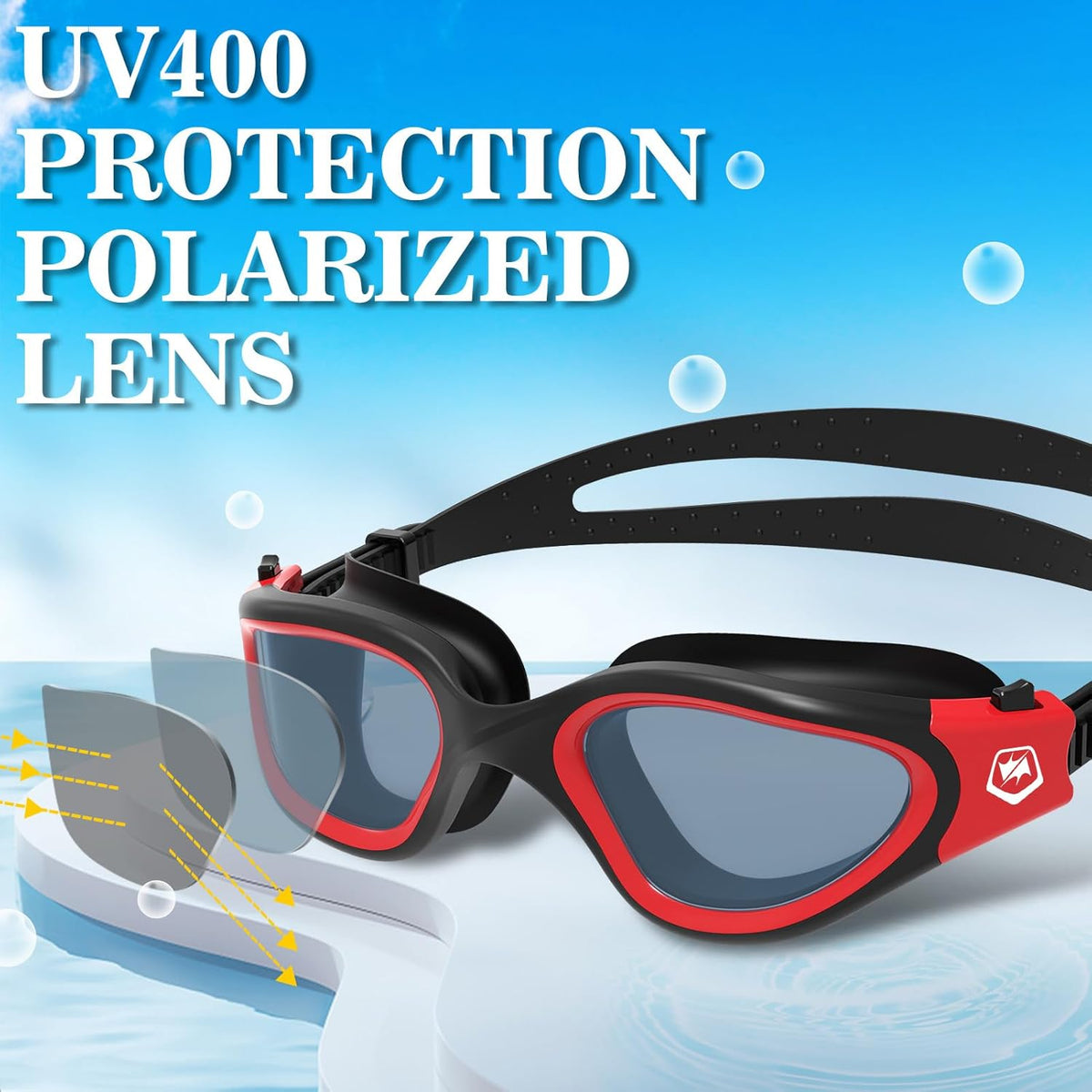 WIN.MAX Polarized Swimming Goggles Swim Pool Goggles Anti Fog Anti UV No Leakage Clear Vision for Men Women Adults Teenagers