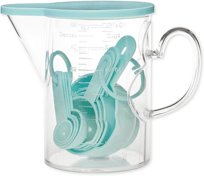 Measuring Cups and Measuring Spoons Set of 10 Pieces, Supreme Housewares Plastic Multi-Purpose Home Essentials Cooking, and Baking Tools BPA Free Dishwasher Safe for Liquid and Dry (Blue)