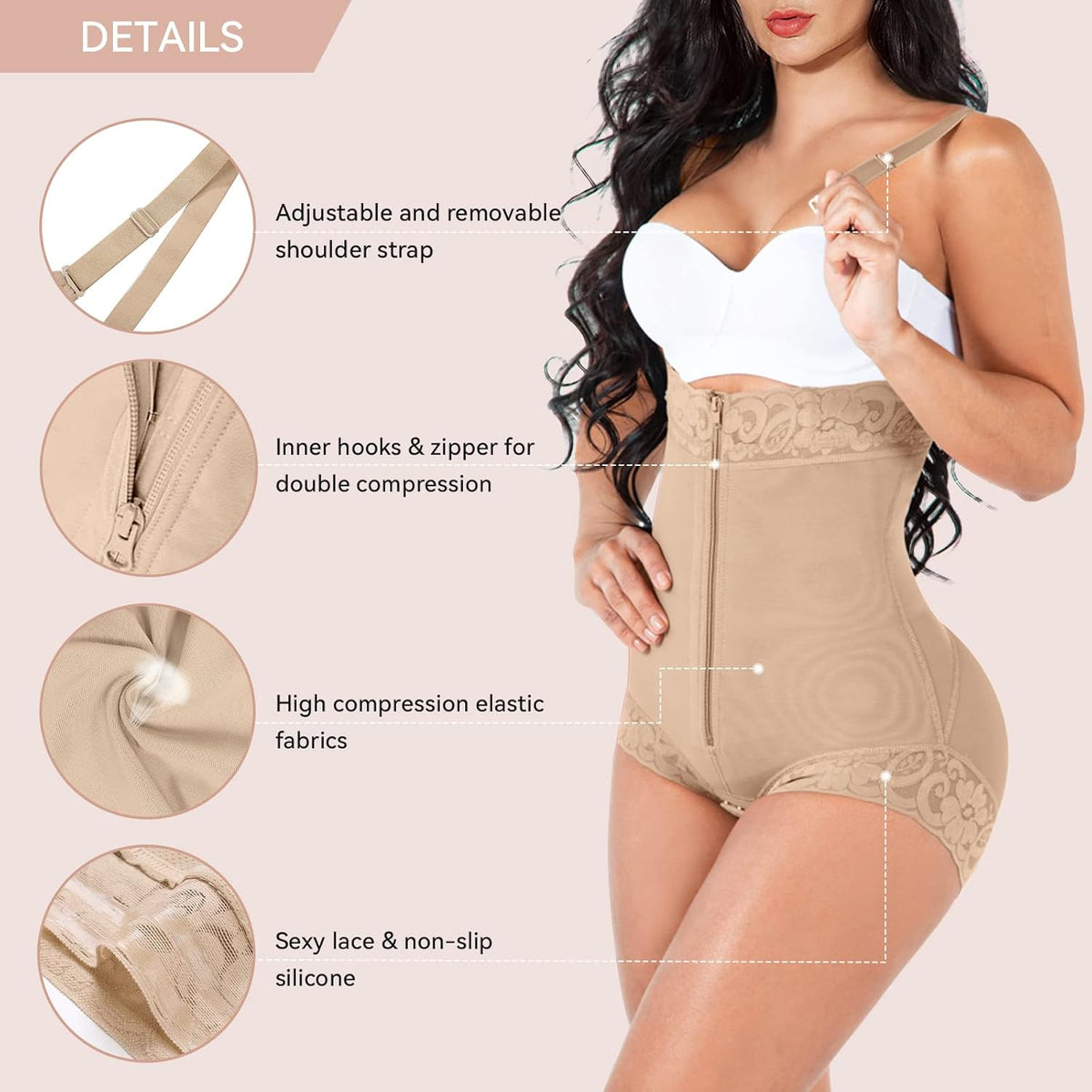 Shapewear for Women Tummy Control Fajas Colombianas Body Shaper Butt Lifter Compression Garment Open Bust Bodysuit