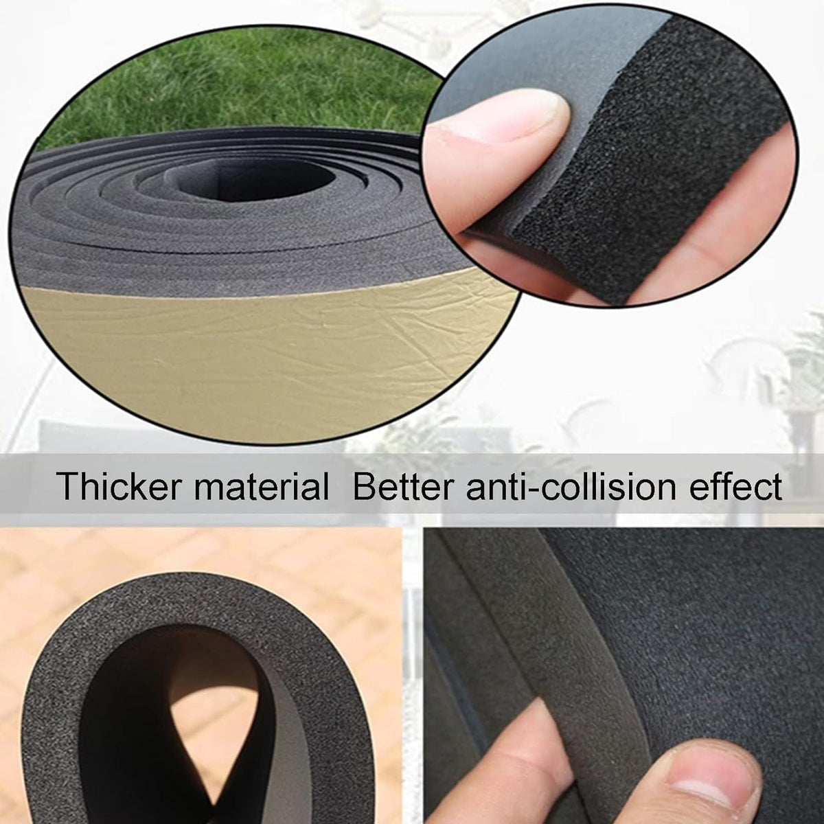 Garage Corner Protector - Anti-Collision Foam Wall Guard for Parking Spaces, Waterproof Parking Assist for Warehouses & Garages, Gray - 1cm x 1m
