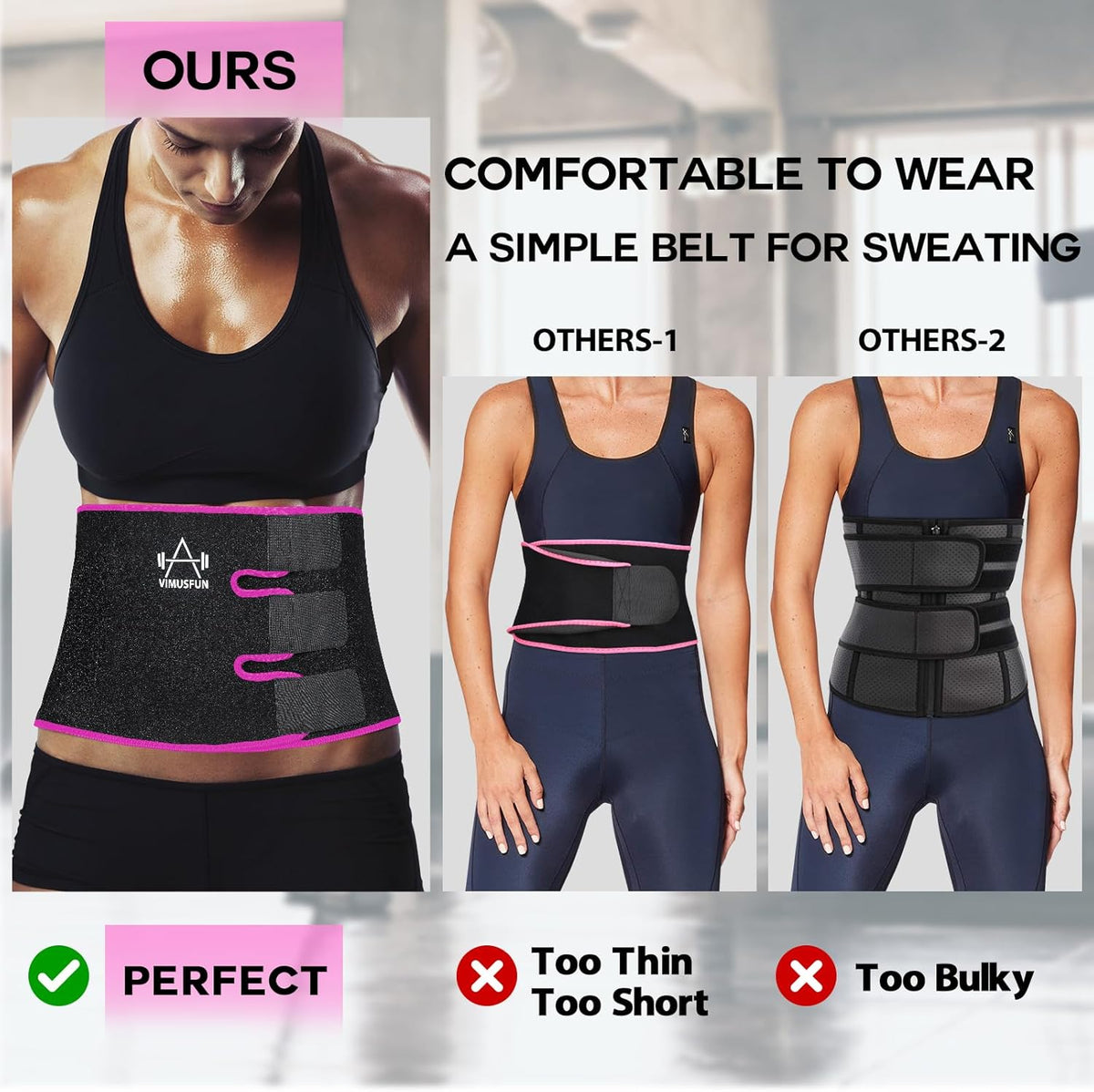 Waist Trimmer Belt Men Sweat Band Stomach Wrap, Waist Trainer for Women Workout