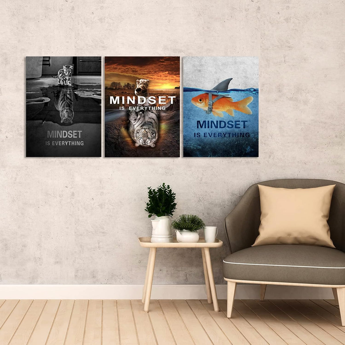 Success Wall Painting Inspirational Art Office Decor Motivational Canvas Black Poster Positive Framed Artwork Prints Picture for Living Room [36'W x 16'H]