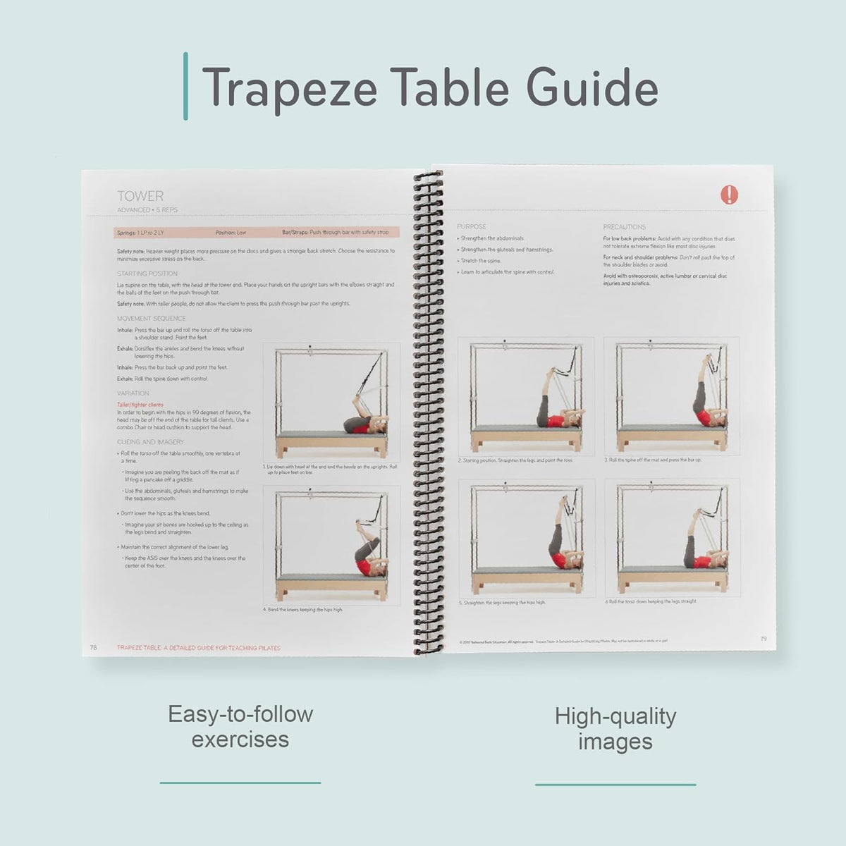 Balanced Body Trapeze Table (Cadillac) Guide, Pilates Trapeze Table Guide for Workout Equipment, for Home Gym or Studio Use