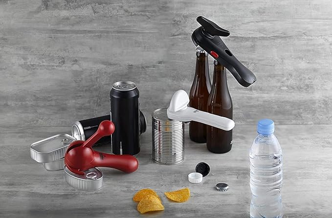 Kuhn Rikon Auto Safety Master Opener for Cans, Bottles and Jars, 9 x 2.75 inches, Black