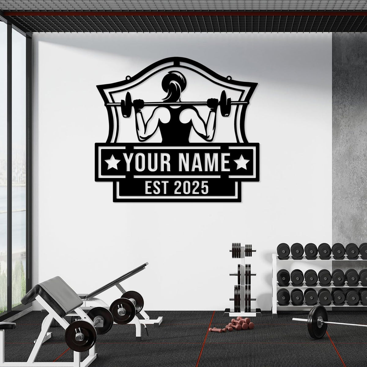 Personalized Metal Gym Sign, Custom Fitness Metal Wall Decor, Body Builder Lovers Gift, Gym Custom Unique Metal Wall Art, fitness room decor, home gym decor, gym wall art (Style-2)