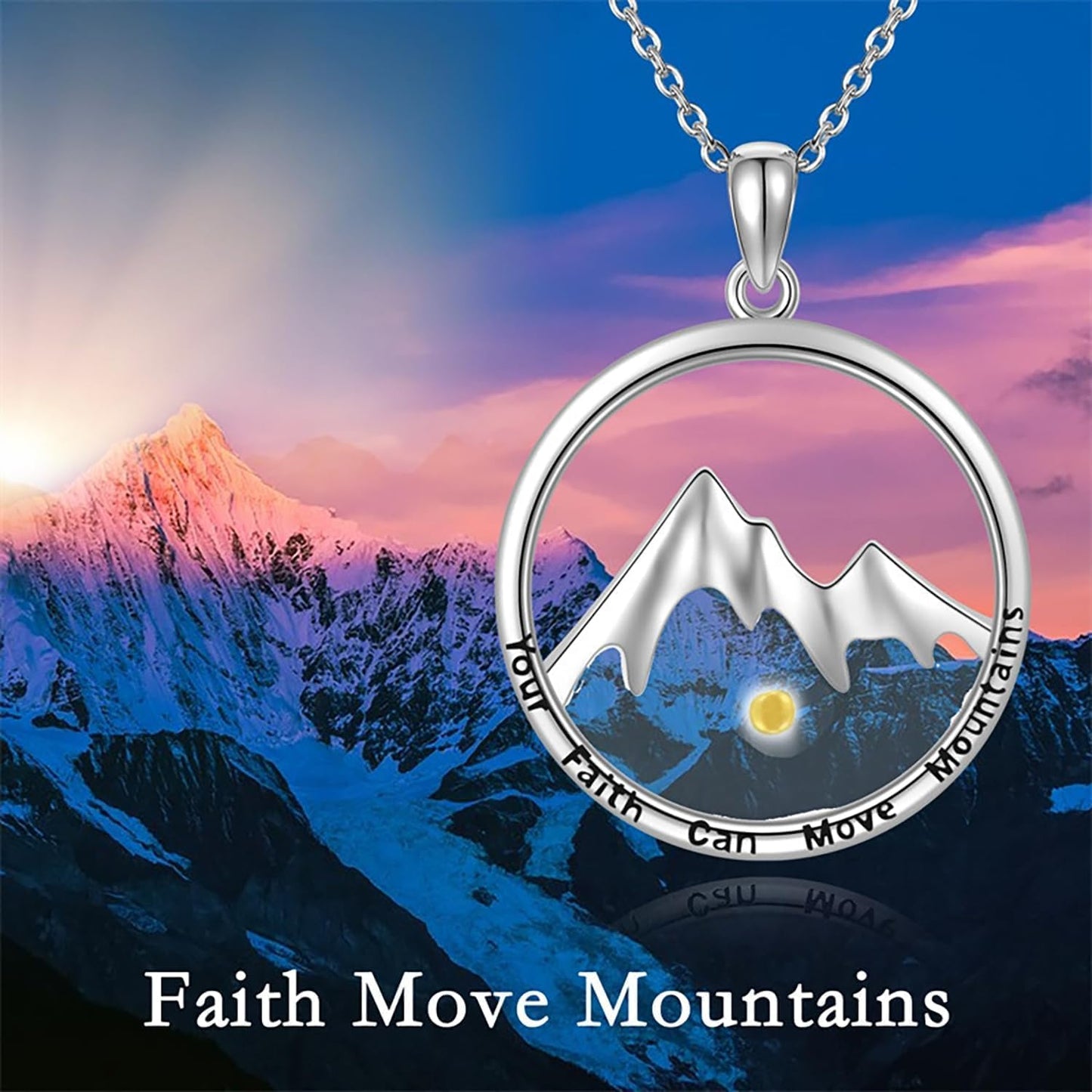 VLIEGEN Mustard Seed Necklace - Stainless Steel Faith Mountain Jewelry for Women & Men styleJ