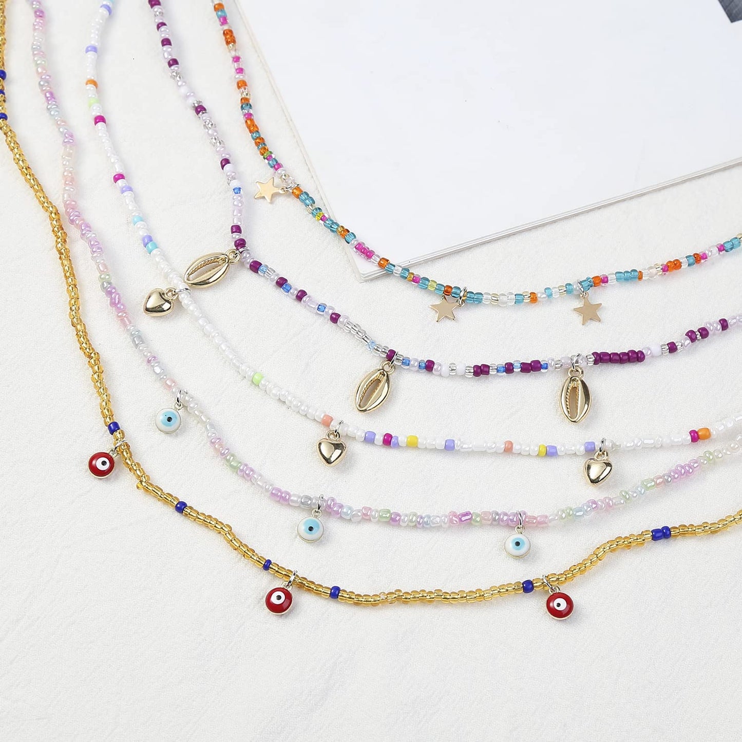 Waist Beads for Women Colorful Beaded Body Chain Elastic String Waist Chain Beach Bikini Belly Chains Sexy Body Jewelry for Women 12Pcs 31.5Inch