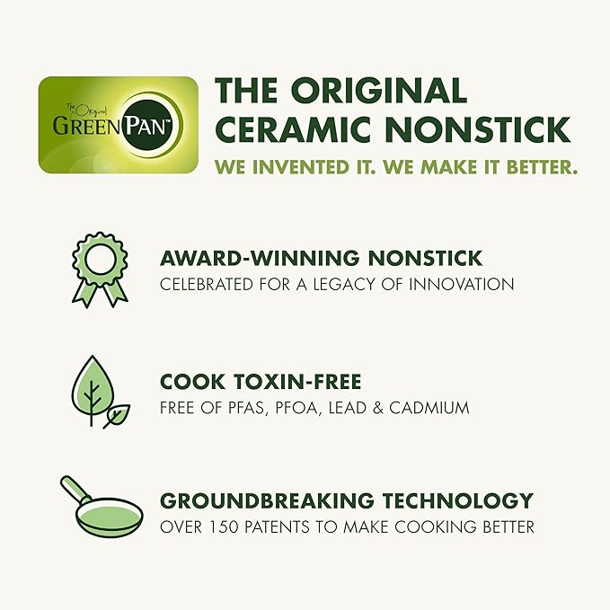 GreenPan Silicone Mixing Spatula, Scraping Baking Cooking Kitchen Utensil, Flexible Rubber Nonstick Cookware, Rigid Steel Core, Heat-Resistant, Anti-Slip Handle, BPA-Free, Dishwasher Safe, Taupe