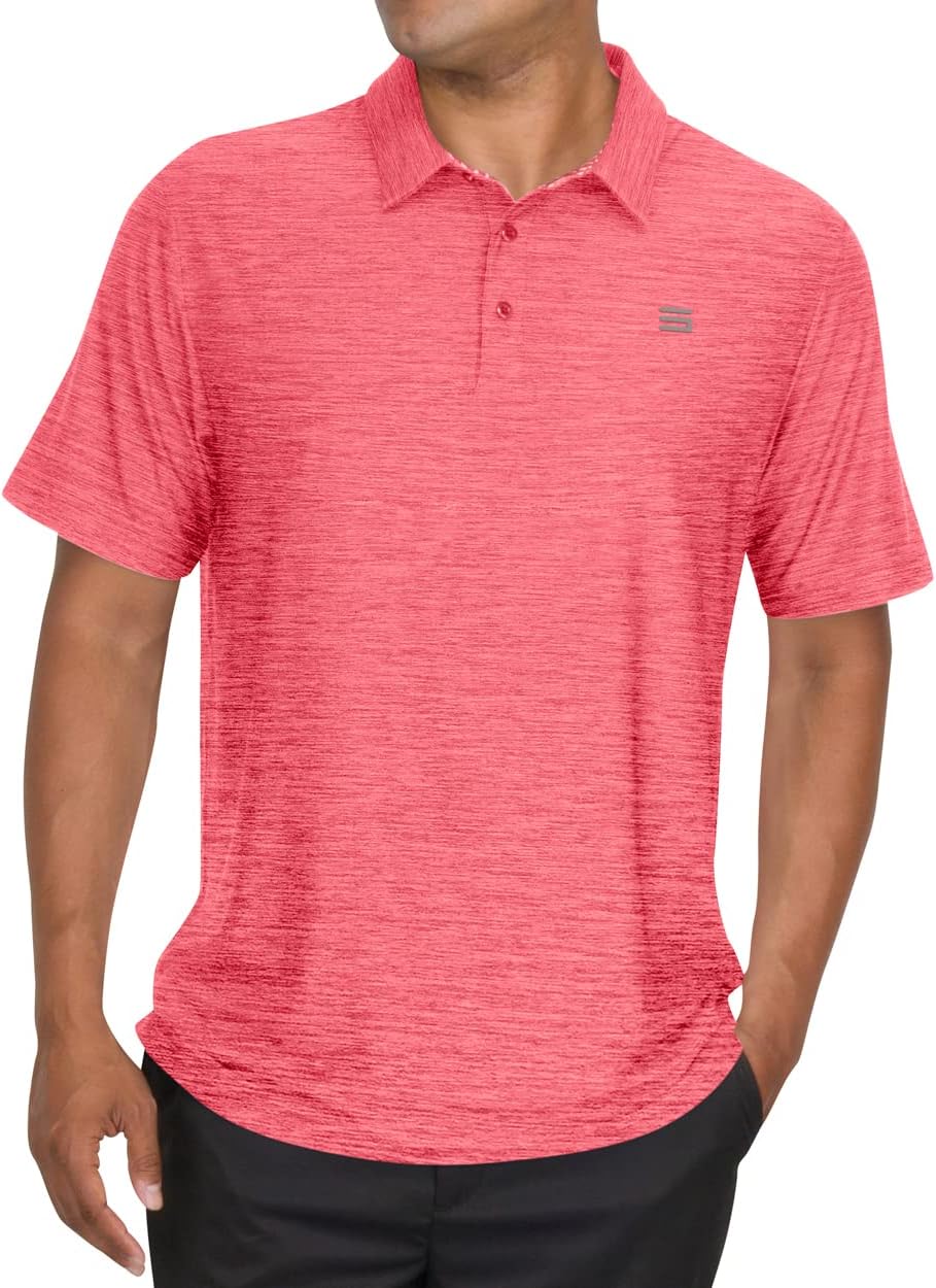 Three Sixty Six Golf Shirts for Men - Dry Fit Short-Sleeve Polo, Athletic Casual Collared T-Shirt