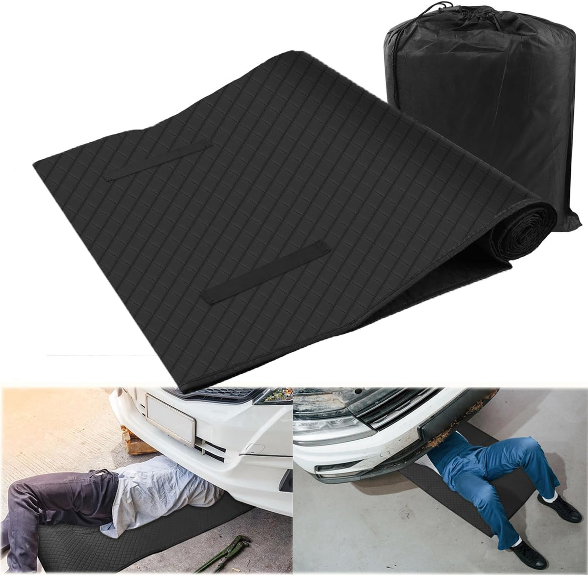 Magical Rolling Creeper Mat,Under Car Repair Mat, 60x28 Inch Portable Creeper Rolling Pad with Storage Bag,Car Repair Garage Mat for Low Clearance, Auto Repairing Tool for Working On The Ground
