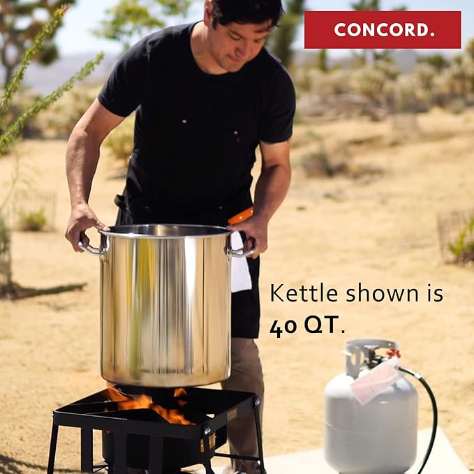Concord Cookware Stainless Steel Stock Pot Kettle, 80-Quart
