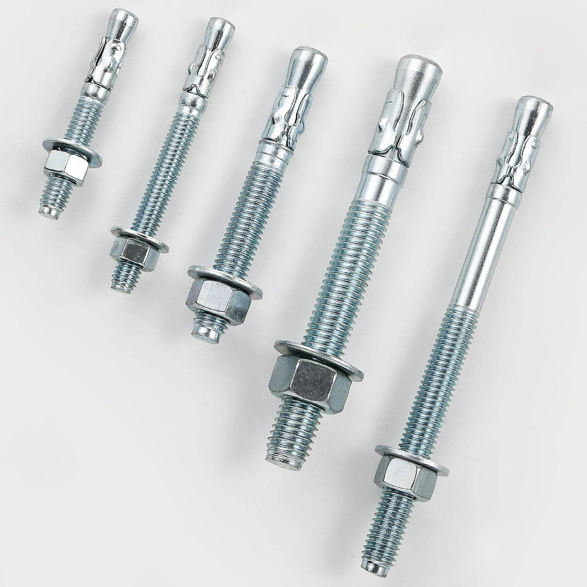 1/2x5-1/2 30Pcs Inch Standard Fasteners for Heavy-Duty Zinc Wedge Anchors for Cement and Concrete