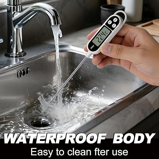 Electronic Digital Display Thermometer, 304 Long Probe, Suitable for Kitchen Cooking, BBQ, with Waterproof Feature and Capable of Sensitive and Rapid Measurement.