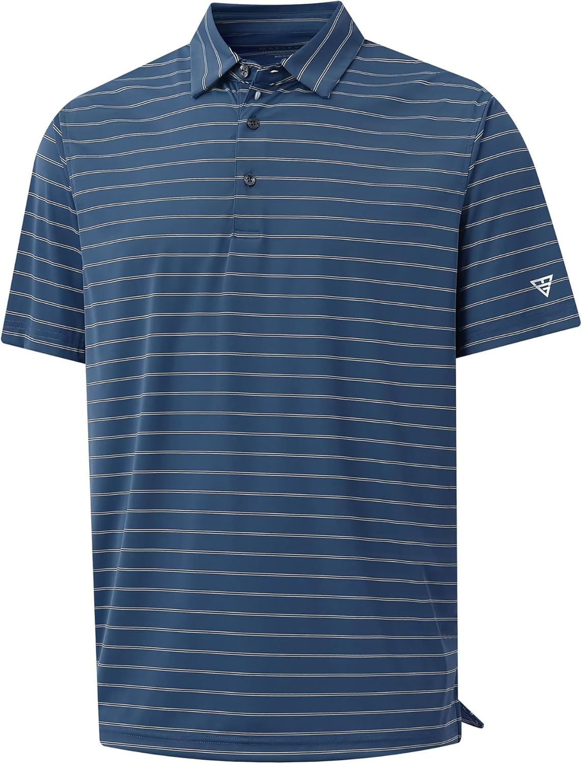 M MAELREG Mens Striped Golf Shirts Short Sleeve Silk-Like Touch Water-Resistant Breathable Soft Collared Polo Shirts for Men