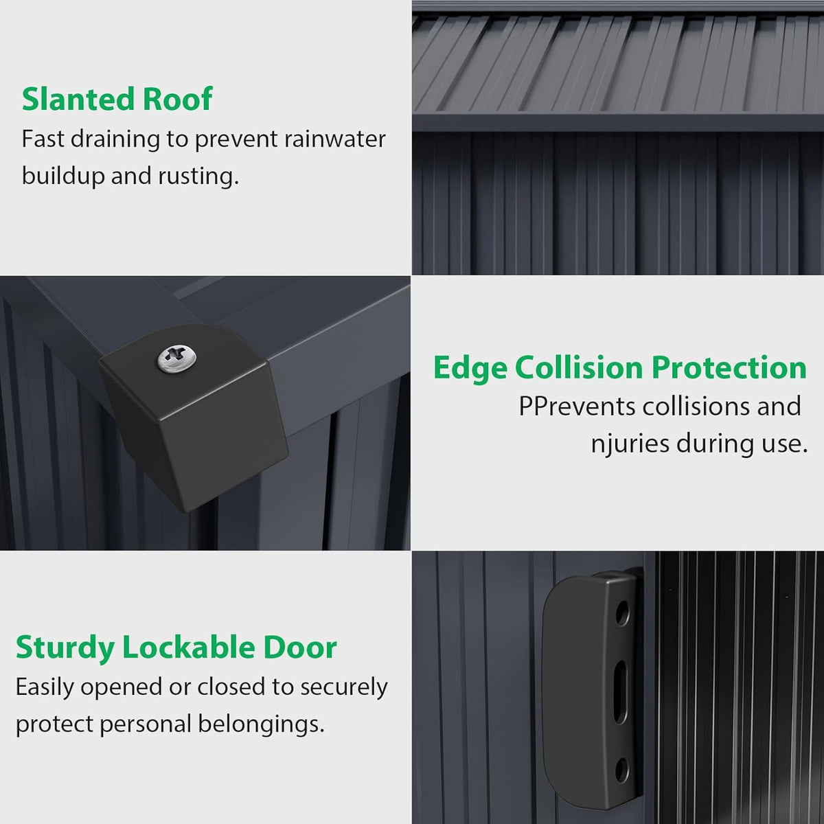 Outdoor Storage Shed 12 x 10 Ft, Outdoor Tool Metal Shed with Lockable Door, Air Vents and Sloping Roof, Metal Aluminum Waterproof Tool Sheds for Yard, Garden, Patio, Garage, Lawn, Gray