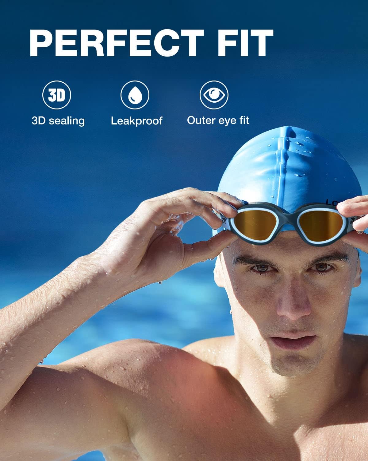 ZIONOR G1 Polarized Swimming Goggles for Unisex Adult Women Anti Fog 100% Anti UV Diving Goggles