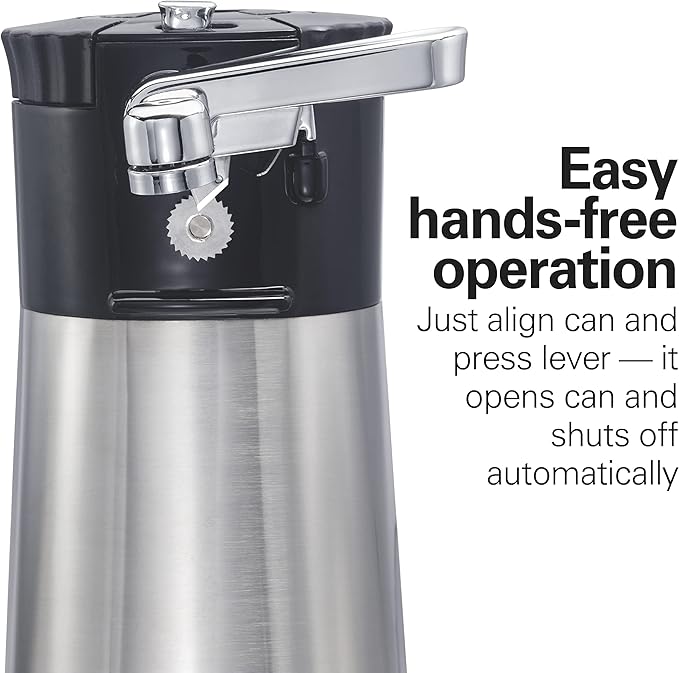 Hamilton Beach OpenStation Electric Automatic Can Opener for Kitchen with Multi Tool and Bottle and Jar Opening Tools, Auto Shutoff, Cord Storage, and Sure Cut Technology, Stainless Steel (76382)