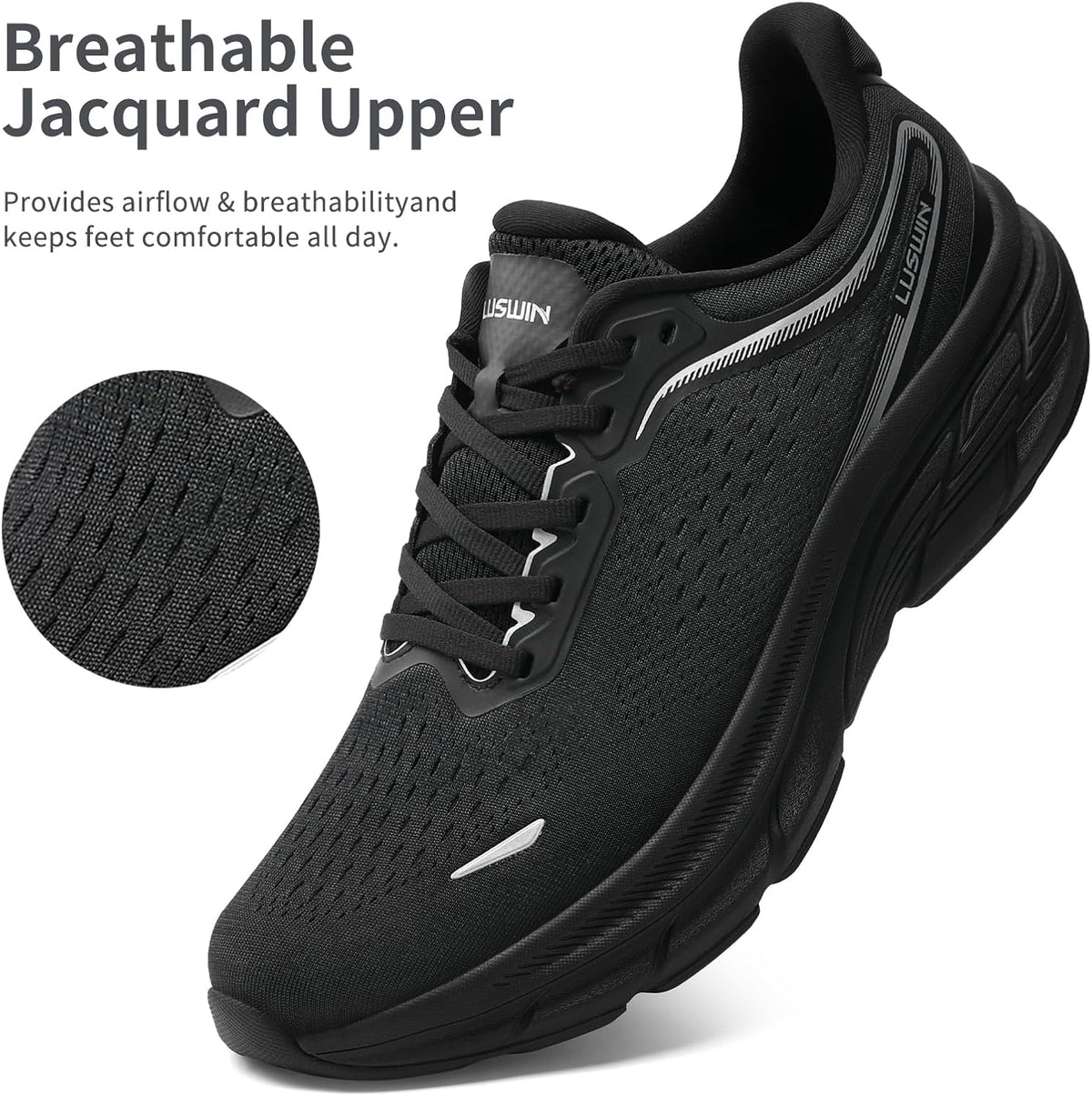 Men's Walking Shoes Lightweight Breathable Cushioning Running Shoes Athletic Tennis Workout Gym Non Slip Comfortable Fashion Sneakers