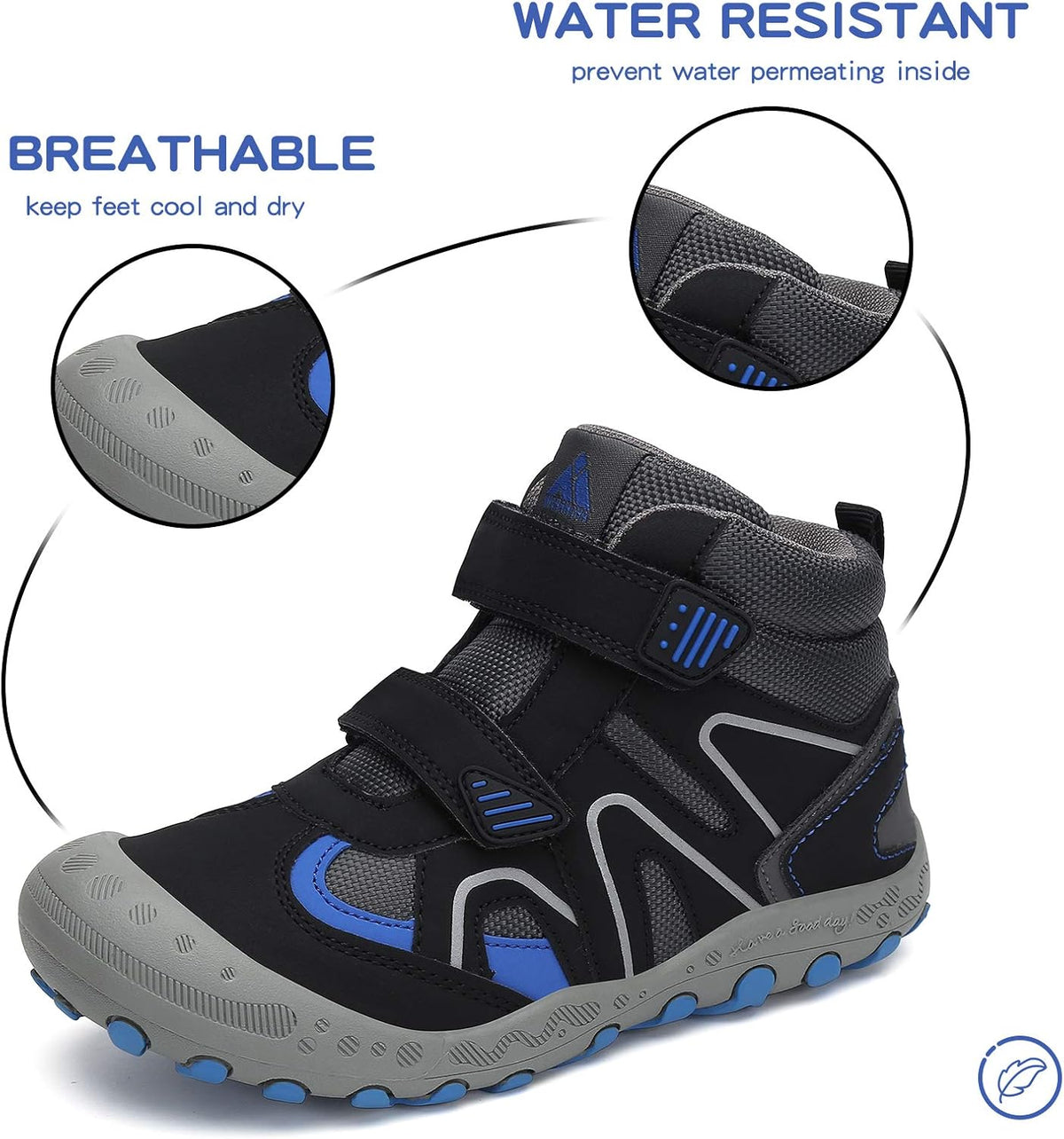 Mishansha Kids Water Resistant Hiking Boots, Boys Girls Anti Collision Anti-Skid Athletic Outdoor Adventure Trekking Shoes