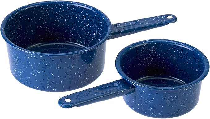 GSI Outdoors 2 qt Sauce Pan | Enameled Steel Sauce Pan for Camping, Cabin and Farmhouse Kitchen