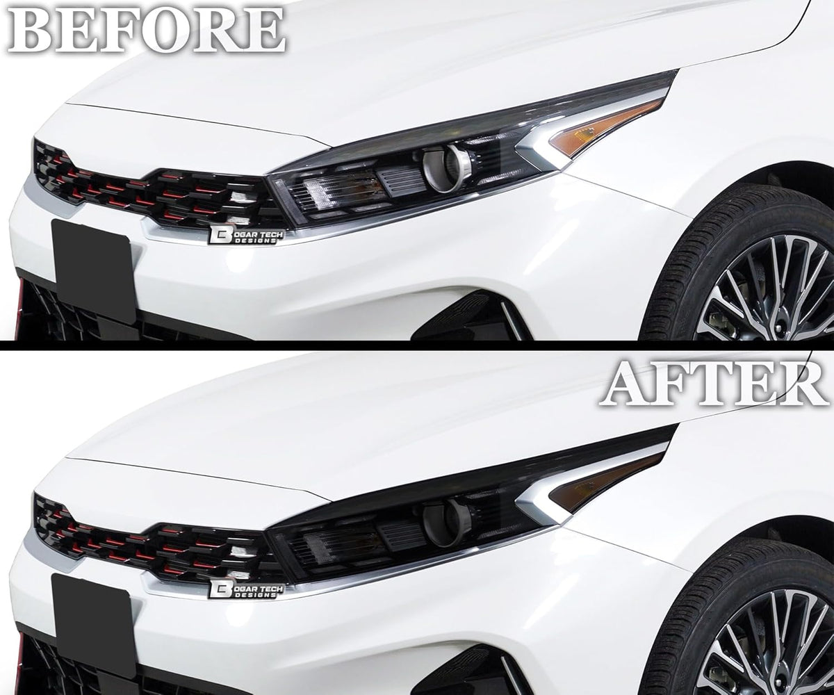 BOGAR TECH DESIGNS Full Headlight Head Light Tint Kit Compatible with Kia Forte 2022-2024, Dark Smoke