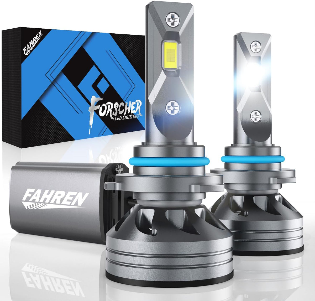 FAHREN 9006/HB4 Driving Bulbs, 24000 Lumens Super Bright 6500K Cool White 9006 Driving Fog Bulb, IP68 Waterproof Pack of 2