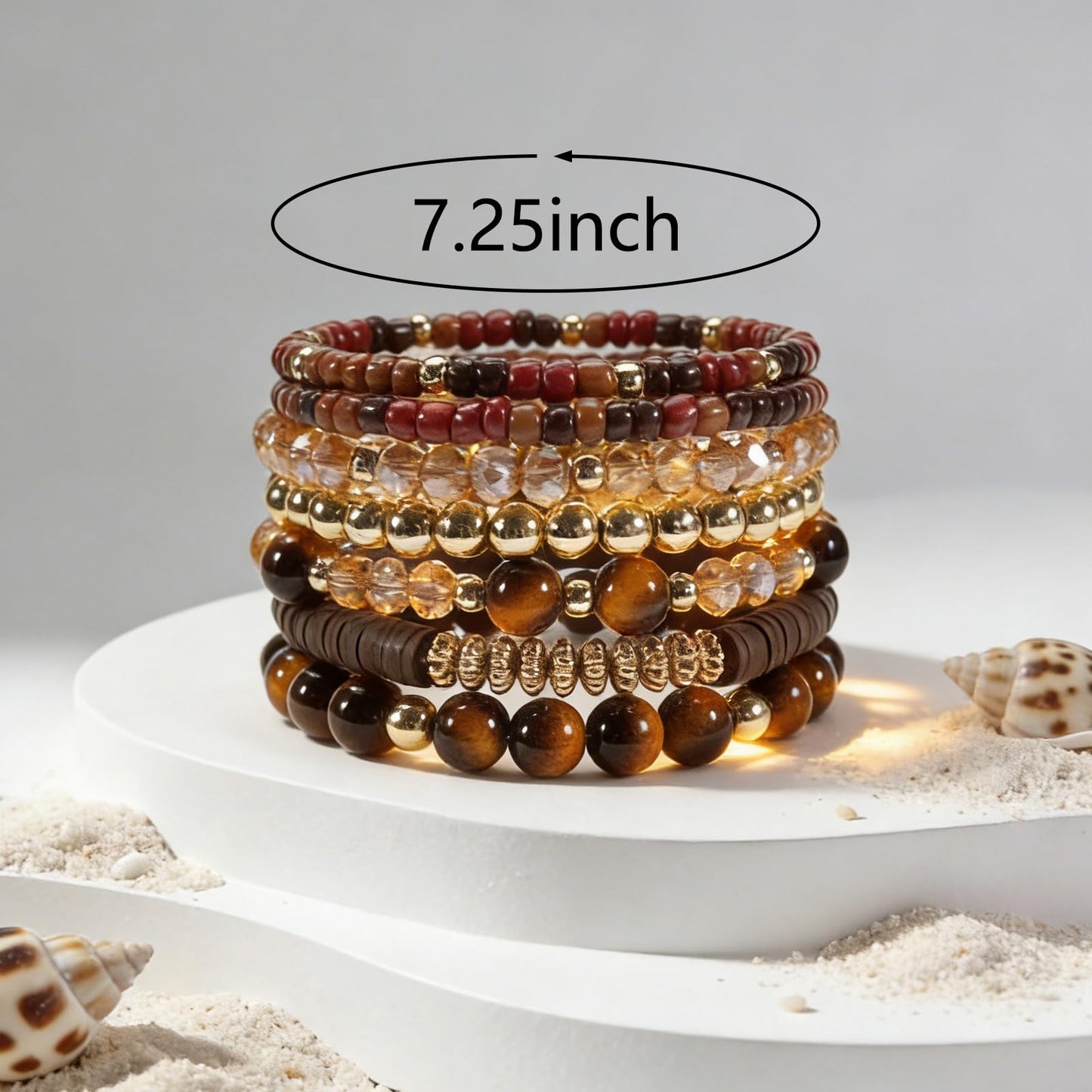 Briutn Bohemian Beaded Bracelet for Women Men Glass Beads Stackable Bracelet Boho Jewelry Accessories