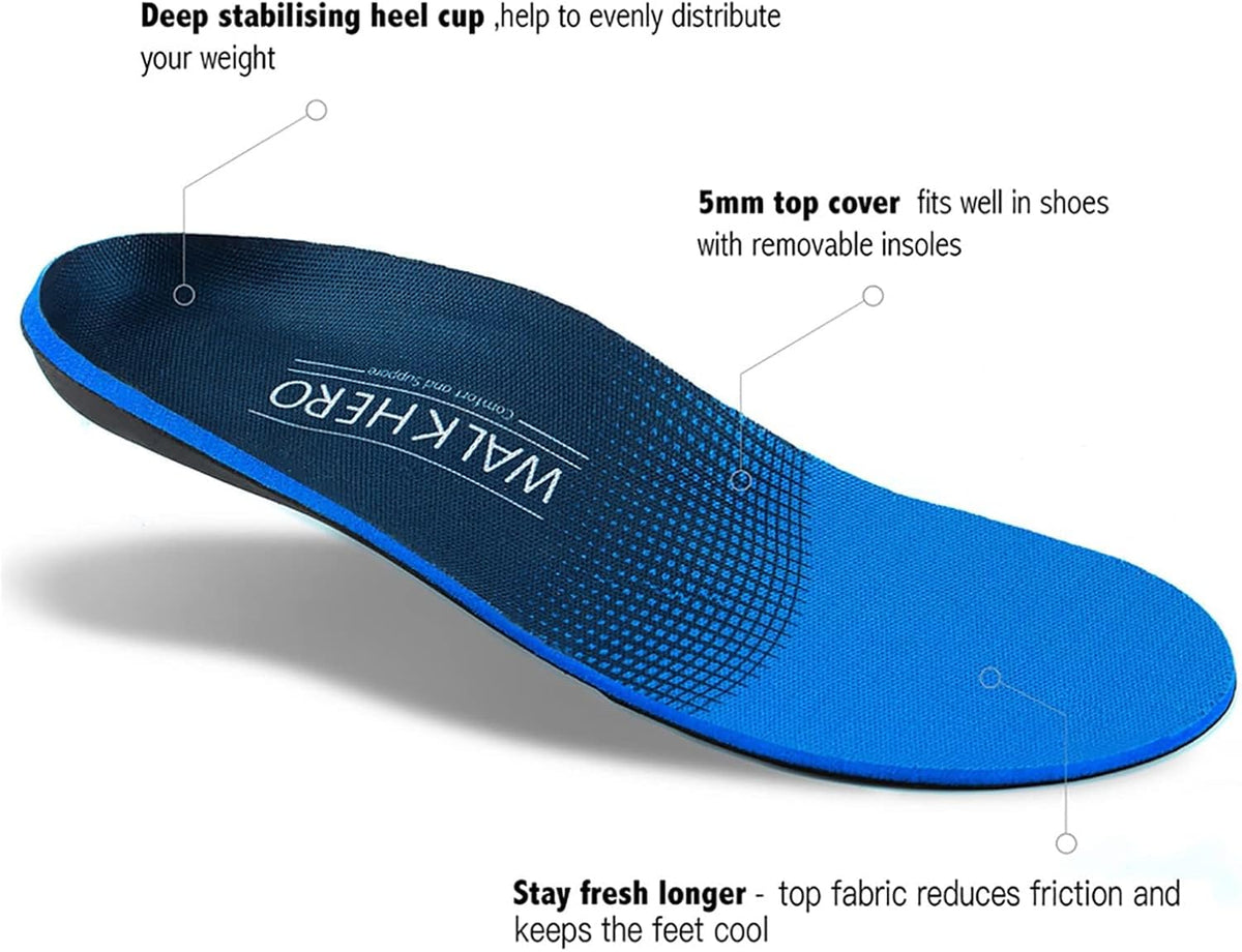 Arch Support Inserts for Men Women - Plantar Fasciitis High Arch Support Insoles, Orthotics Shoe Inserts for Flat Feet, Foot Pain Relief Shock Absorption and Cushioning (Mens 16-16 1/2)
