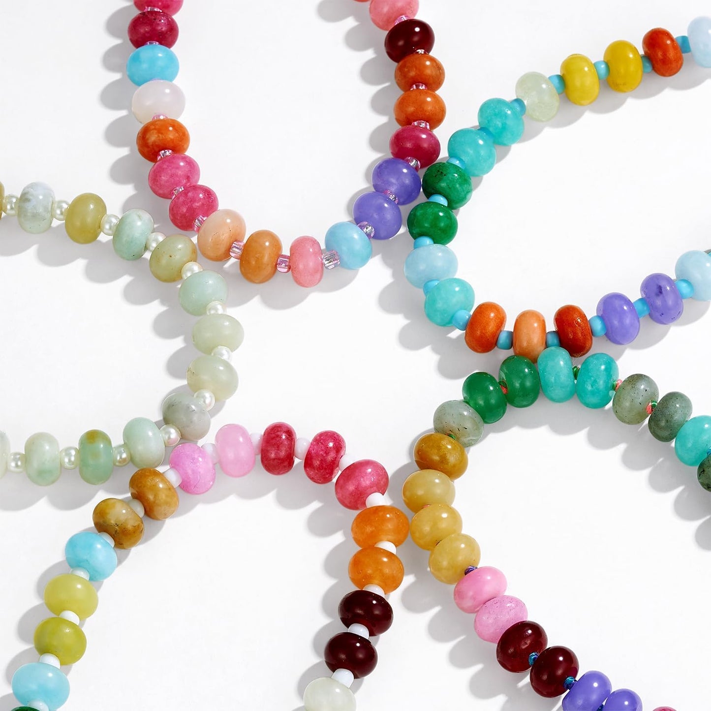 KissYan Beaded Bracelets for Women, Colorful Gemstone Boho Bead Bracelet for Beach, Natural Stone Handmade Summer Jewelry Gifts Style 3