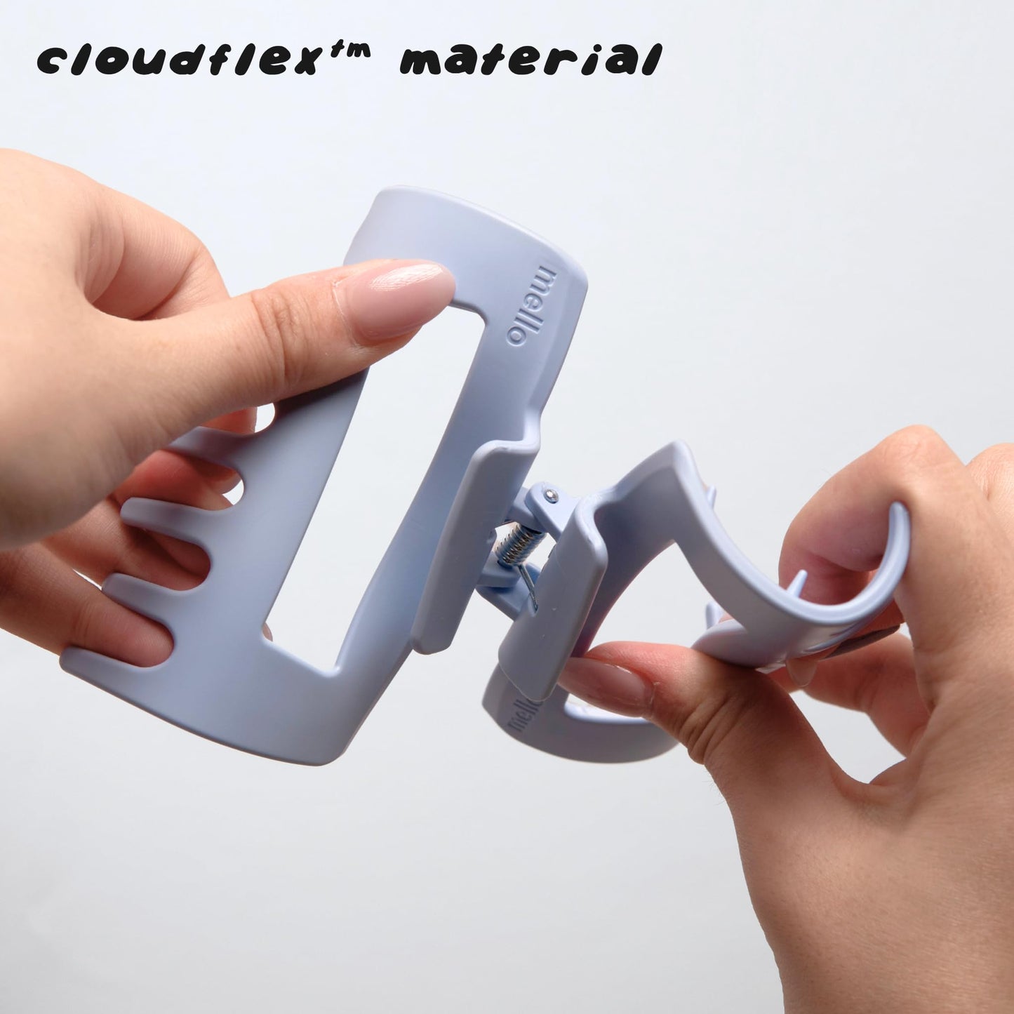 The Original Mello Charm Cloud Clip Hair Claw Clip Squishy Claw Clip Made in Korea Patent Pending 30021976 (Medium Black Clip, 4 Charms)
