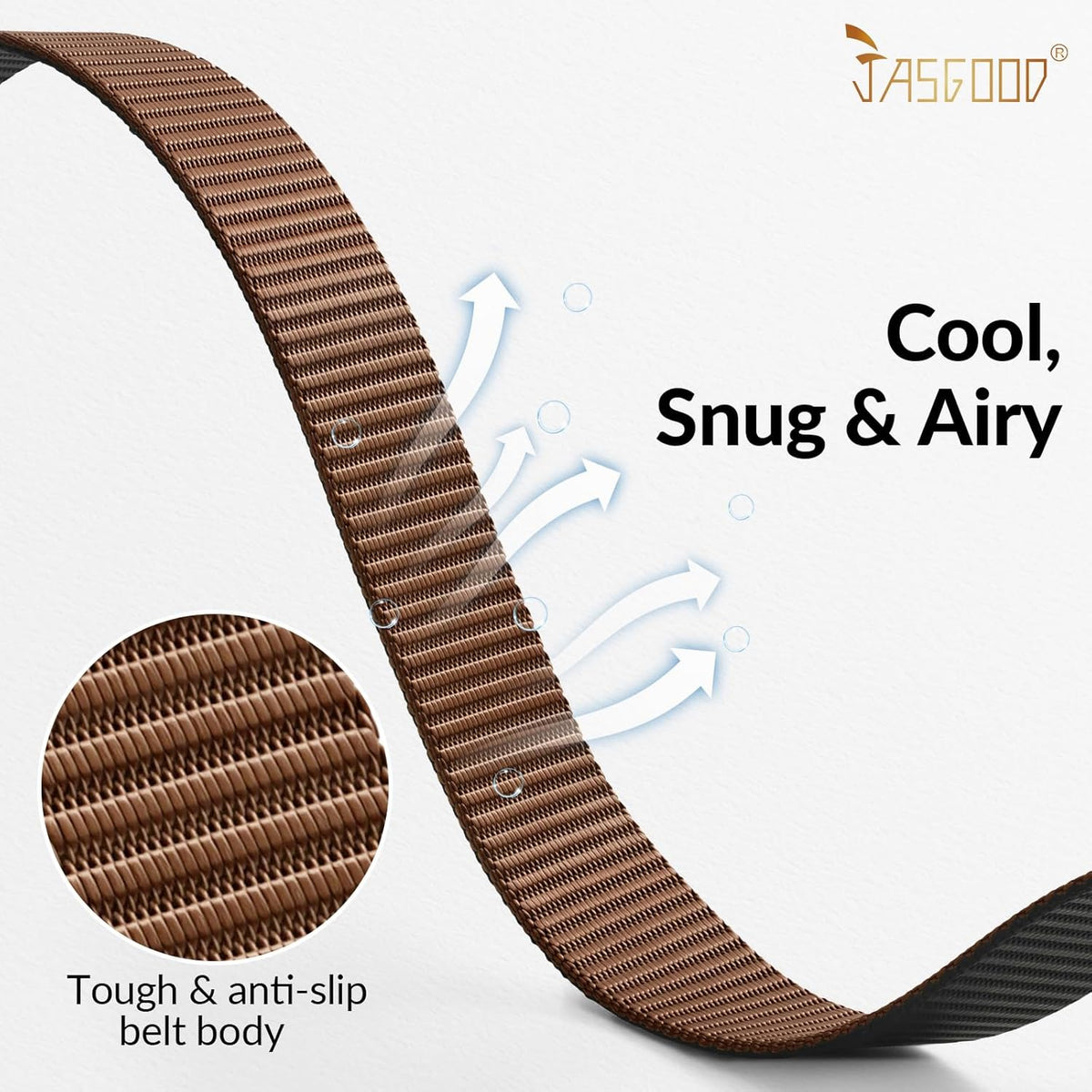 JASGOOD Nylon Canvas Breathable Military Tactical Men Waist Belt With Plastic Buckle