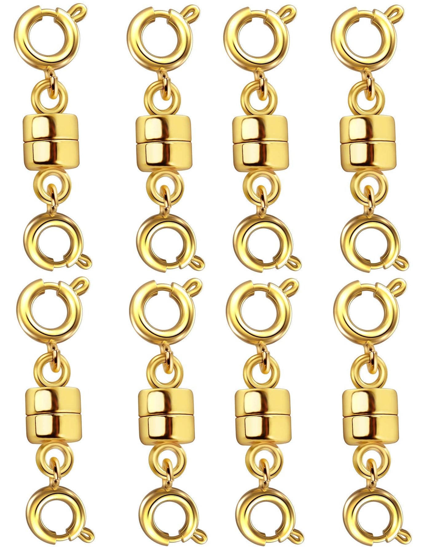Dailyacc Magnetic Necklace Clasps and Closures, Double Open Bracelet Extender for Jewelry Converters Clasp (14k Gold, Silver)