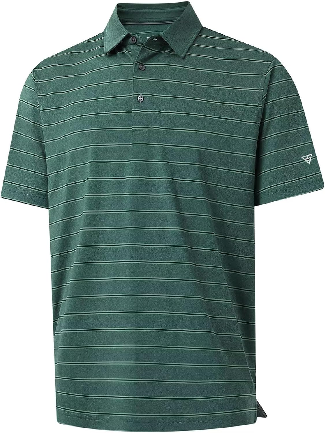 M MAELREG Golf Shirts for Men Moisture Wicking Striped Polo Performance Dry Fit Business Sports Mens Polo Shirts Short Sleeve