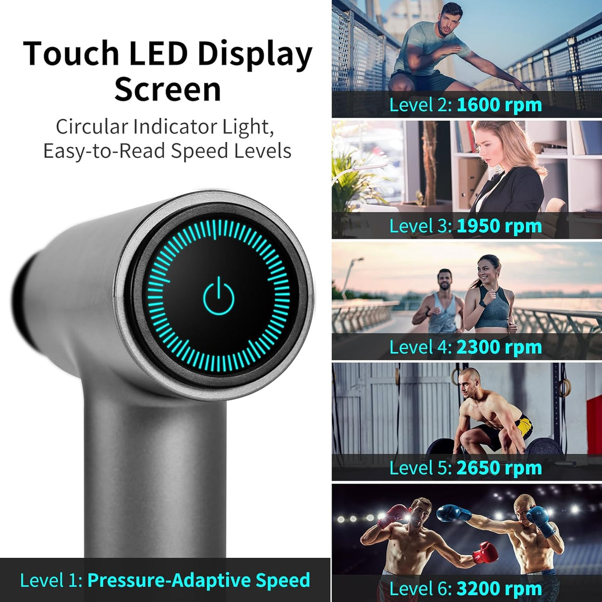 arboleaf Massage Gun, Powerful Massage Gun Deep Tissue, Handheld Percussion Muscle Massager with Portable Travel Case for Athletes, Relax, Gifts