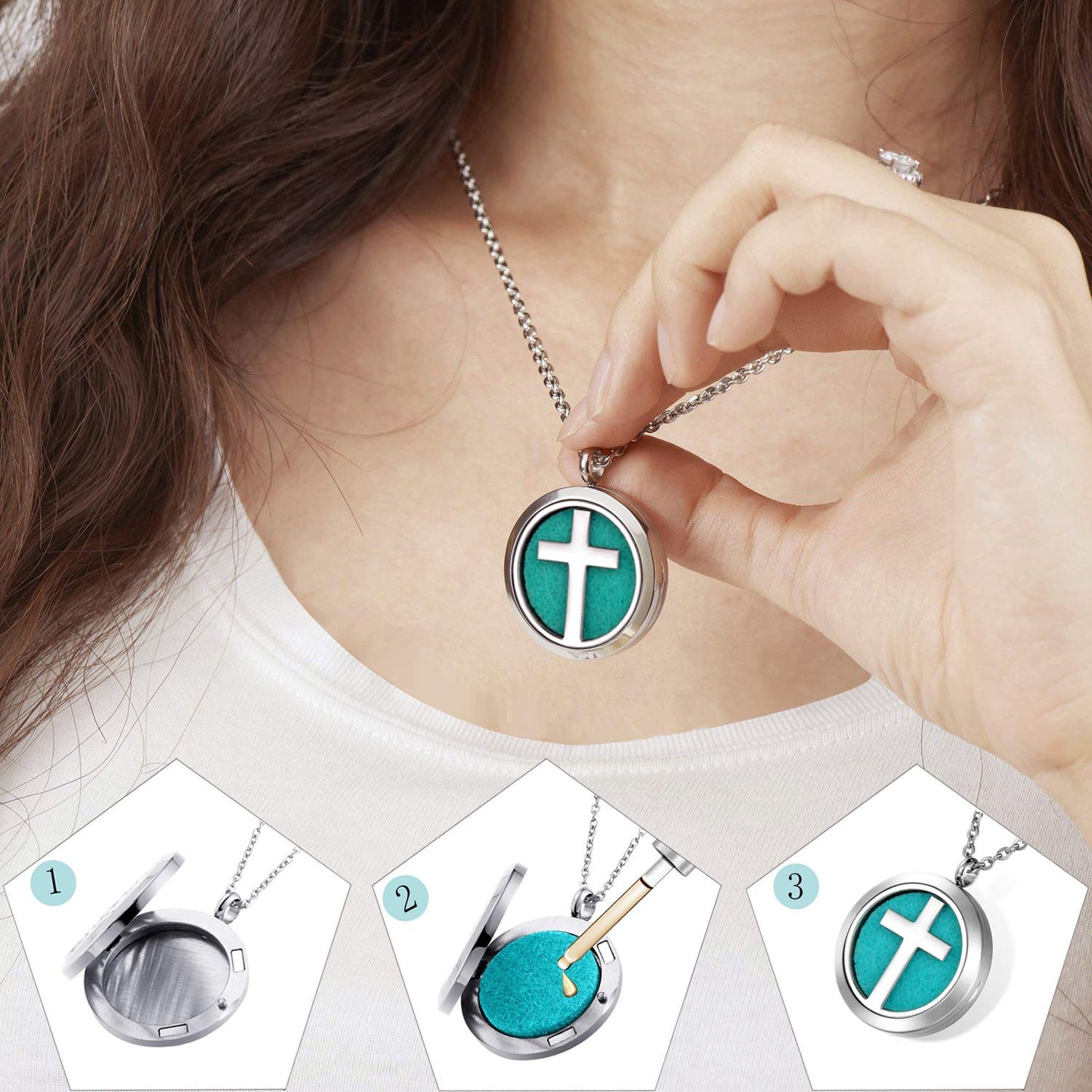 Essential Oil Necklace Diffuser Family Tree of Life Pendant Aromatherapy Locket